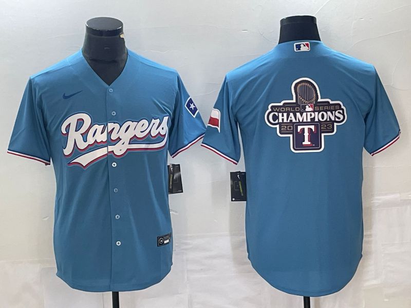 Men Texas Rangers Blank Light Blue Game Nike 2023 MLB Jersey style 3->texas rangers->MLB Jersey